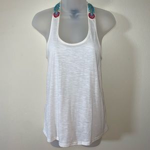 NWT - Wet Seal Embroidered Cream Tank Top - Sz. S